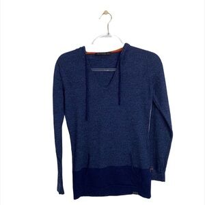 Kjus Womens Blue Celerina Hooded Pullover 100% Wool Sweater M (38) Gorpcore